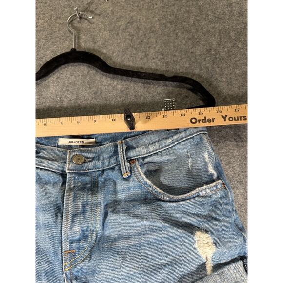 GRLFRND Shorts Women 26 Blue‎ Adriana High Rise Cut Off Denim Distressed - Picture 3 of 8